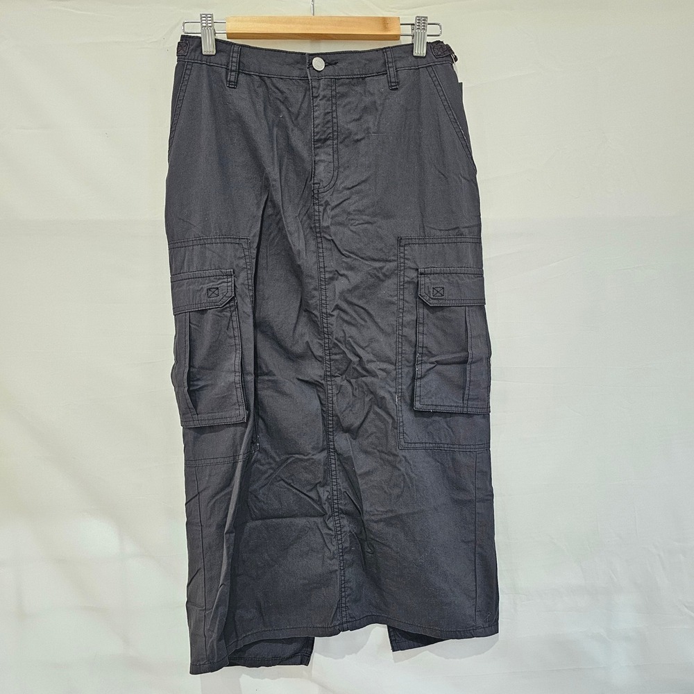 New Wild Fable Dark Gray Cargo Maxi Skirt XS Utility Long Skirt with Pockets NWT